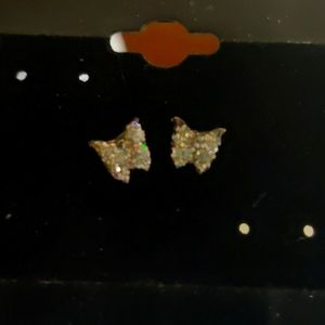 3/$20 Glittering butterfly silver tone post earrings